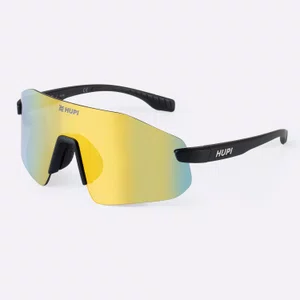 Óculos HUPI Champs Preto Lente Dourado Espelhado