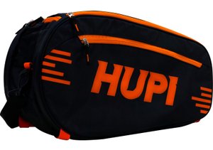 Raqueteira HUPI Pro Preto e Laranja para Beach Tennis e Padel