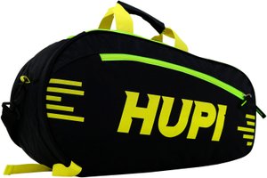 Raqueteira HUPI Pro Preto e Amarelo Neon para Beach Tennis e Padel