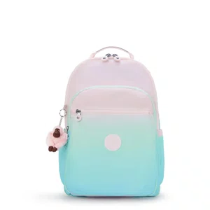 Mochila Kipling Seoul Lap Verde e Rosa