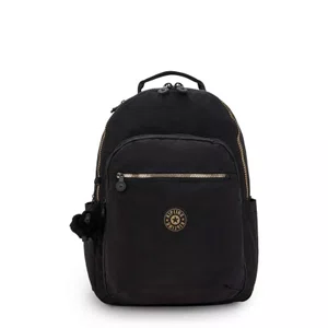 Mochila Kipling Seoul Preto e Dourado