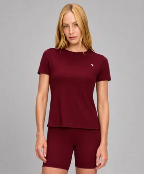 T-Shirt Eterna Gola Redonda Alto Giro Feminina Vermelho