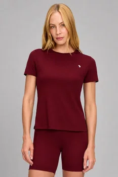 T-Shirt Eterna Gola Redonda Alto Giro Feminina Vermelho