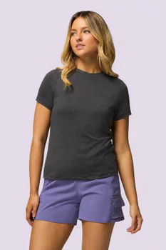 Camiseta Manga Curta Columbia Feminina Parsons Point Logo Preto