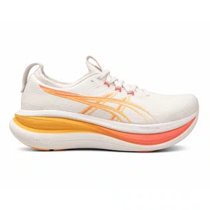 Tênis ASICS GEL Nimbus 28 Feminino Branco e Laranja
