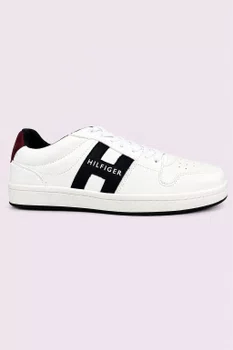 Tênis H Low Cut Lace Up Sneaker Masculino Branco e Vermelho