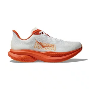Tênis HOKA Mach 6 Masculino Branco/Laranja