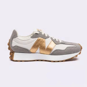 Tênis New Balance 327 v1 Cinza e Dourado