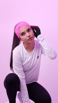 Testeira HeadBand Rosa Liso HUPI