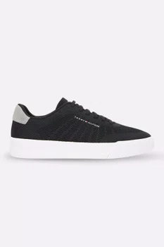 Tênis Tommy Hilfiger Logo Knit Court Masculino Preto