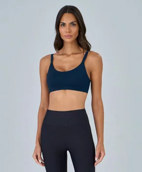 Top Elástico Personalizado Alto Giro Azul