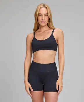 Top Elástico Personalizado Alto Giro Preto