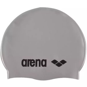 Touca de Natação Arena Classic Silicone Prata e Preto