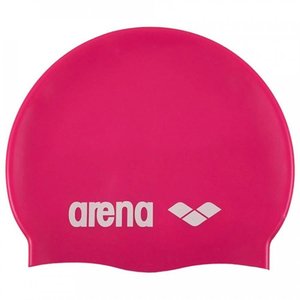 Touca de Natação Arena Classic Silicone Rosa e Branco