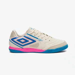 Chuteira Futsal Umbro Pro 5 Bump Club Masculina Bege e Rosa