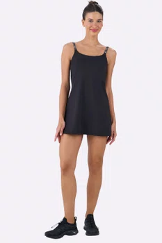 Vestido Alto Giro Com Elástico Personalizado Feminino Preto