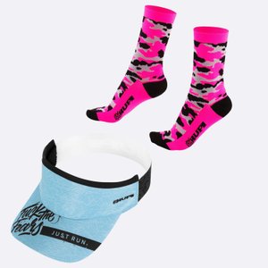 Viseira HUPI Fuck The Fears e Meia HUPI Camo Rosa Neon