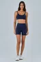 Bermuda Elástico Personalizado Alto Giro Feminina Azul