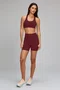 Bermuda Essentials Alto Giro Feminina Vermelho Marsala