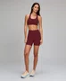 Bermuda Essentials Alto Giro Feminina Vermelho Marsala