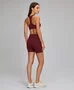 Bermuda Essentials Alto Giro Feminina Vermelho Marsala