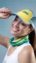 Boné para Corrida HUPI Run Azul/Amarelo
