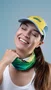 Boné para Corrida HUPI Run Azul/Amarelo