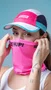 Boné para Corrida HUPI Run Azul/Rosa