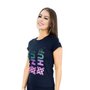 Camiseta Casual HUPI Triple Feminina Babylook Preto