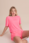 Camiseta Cropped Comfort Rosa Chiclete