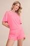 Camiseta Cropped Comfort Rosa Chiclete