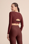 Blusa Cropped Air Move Broad Bordô