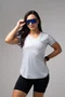 Camiseta Dry fit Feminina Cinza HUPI Smart