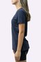 Camiseta  Feminina Columbia Basica Bordado Azul