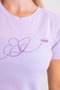 Camiseta HUPI Butterfly Babylook Feminina Manga Curta Roxo Claro