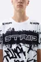 Camiseta Masculina HUPI Bike STRIP Branco e Preto