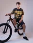 Camiseta Masculina HUPI Bike STRIP Preto e Amarelo