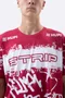 Camiseta Masculina HUPI Bike STRIP Vermelho e Branco