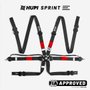 Cinto de 6 Pontos HUPI Racing SPRINT Preto