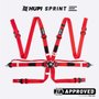 Cinto de 6 Pontos HUPI Racing SPRINT Vermelho