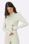 Jaqueta Alto Giro Ajustada Com Bolso Feminina Amarelo Creme