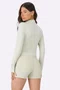 Jaqueta Alto Giro Ajustada Com Bolso Feminina Amarelo Creme