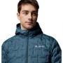 Jaqueta Columbia Delta Ridge II Down Hooded Masculina Azul Petróleo