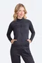 Jaqueta Sinuosa Fleece Noir Preta