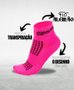 Kit 02 Pares Meia Corrida HUPI Pro Running Rosa e Amarelo