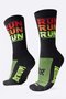 Kit 03 Pares Meia Corrida Hupi Estampas RUN Cano Médio
