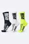 Kit 03 Pares Meia Corrida HUPI Run Preto Branco e Amarelo