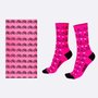 Kit 1 Bandana HUPI Love Bike Rosa e 1 Par de Meias love Bike Rosa HUPI