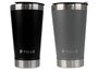 Kit 2 Copos Térmico Pullo Kippis 480ML Preto e Cinza