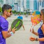 Kit 2 Raquetes Beach Tennis HUPI Carbon Elite 3K Pro 3.0 + 3 Bolas de Beach Tennis HUPI Pro